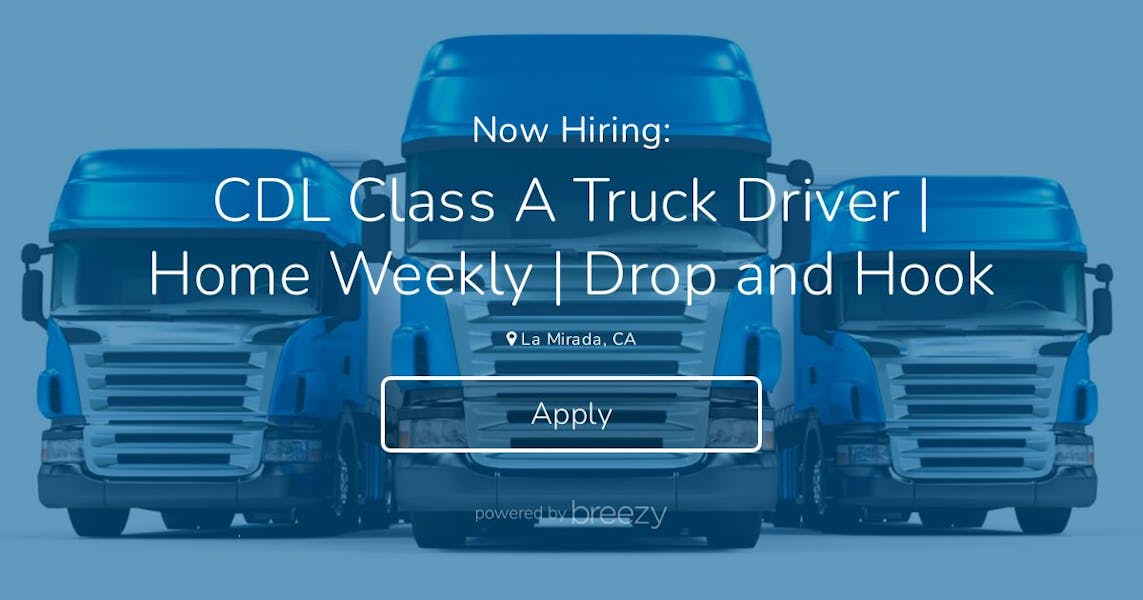 CDL Class A Truck Driver Home Weekly Drop and Hook at Lumy Logistics