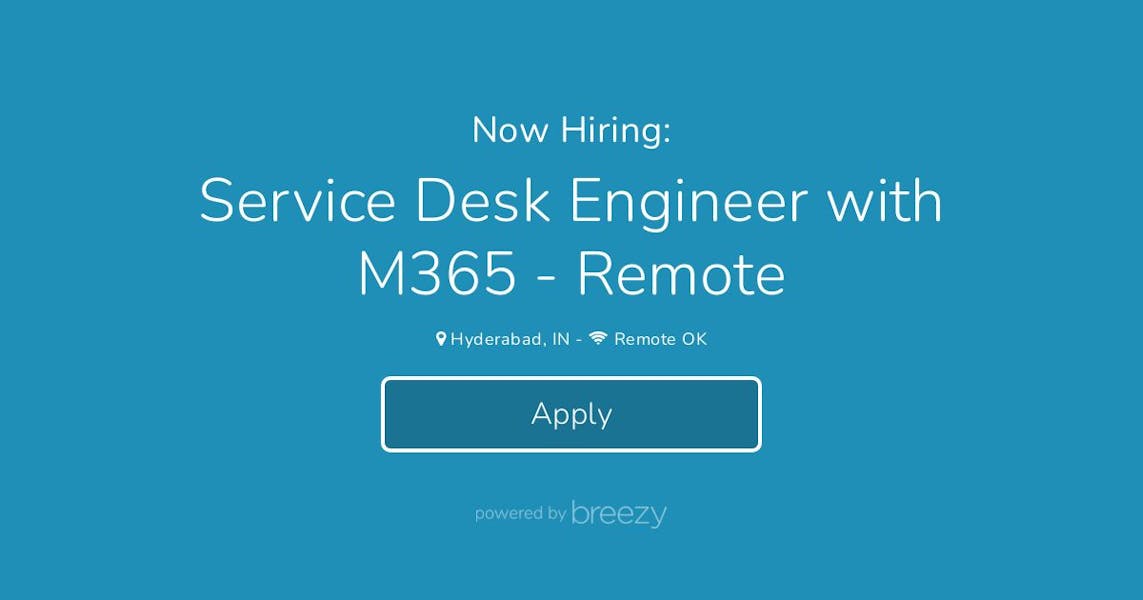 Service Desk Engineer with M365 Remote at Base8