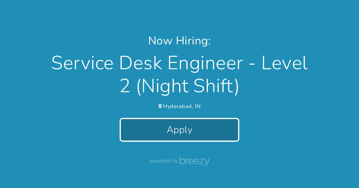 Service Desk Engineer Level 2 (Night Shift) at GeekTek