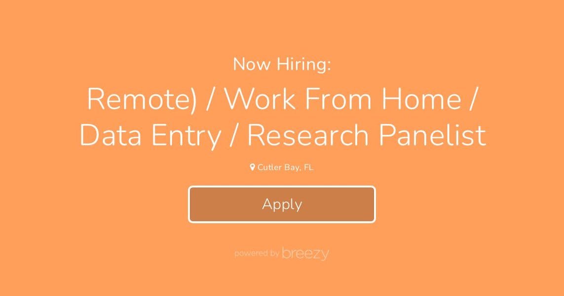 work from home data entry research panelist