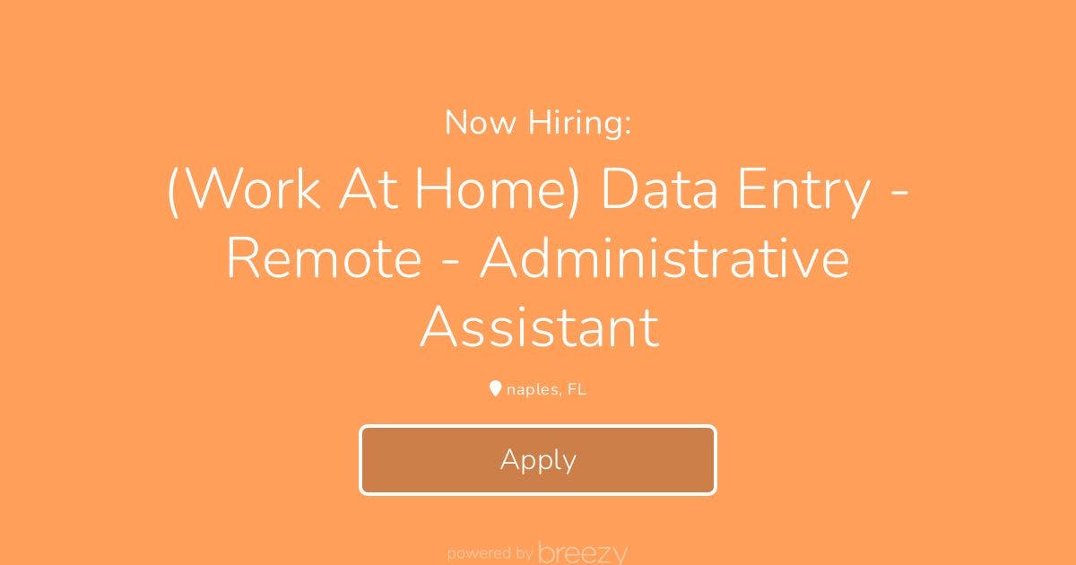 (Work At Home) Data Entry - Remote - Administrative Assistant At ...