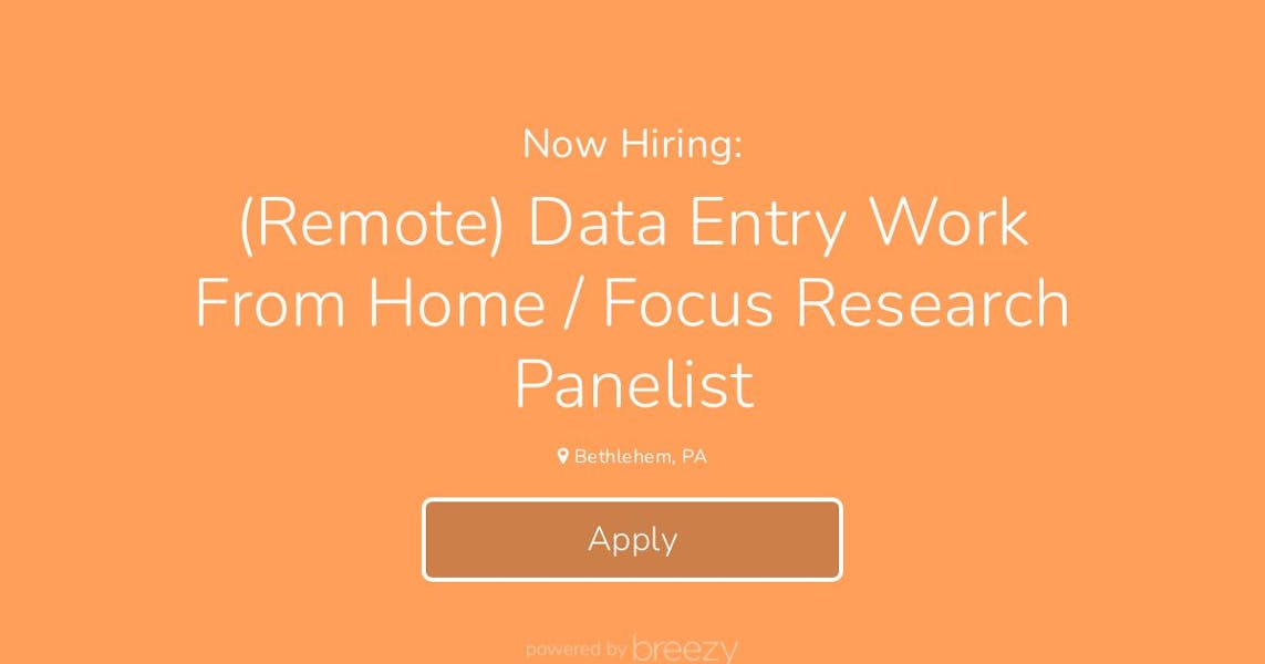 work from home data entry research panelist