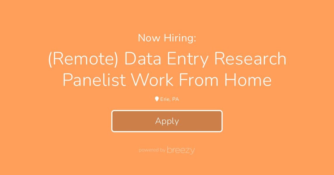 work from home data entry research panelist