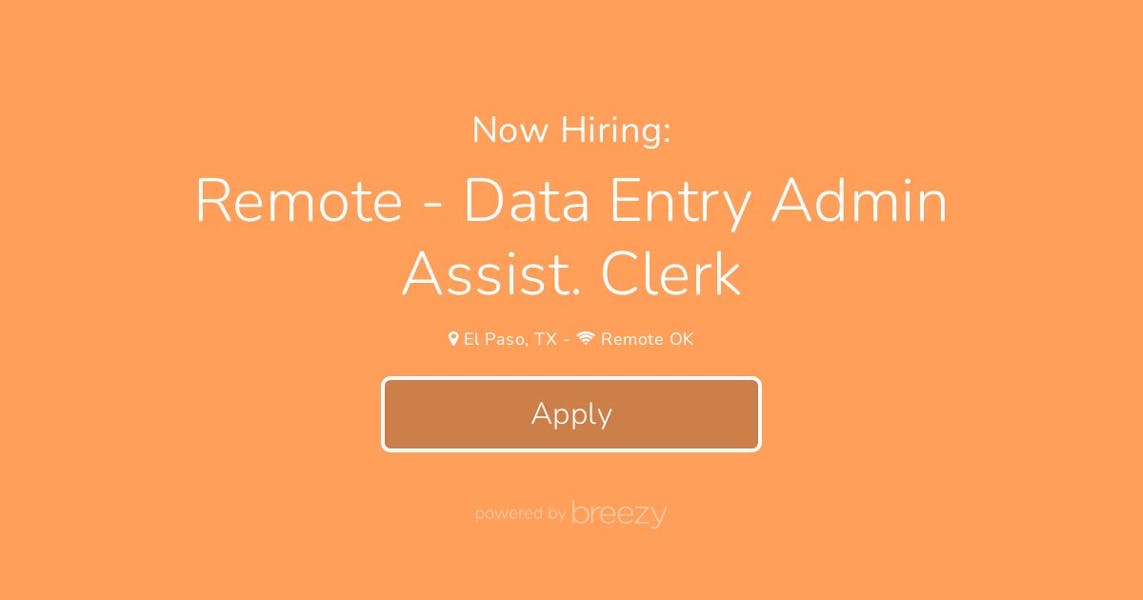 Remote - Data Entry Admin Assist. Clerk at FocusGroupPanel