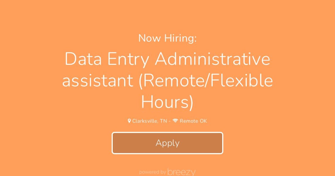 Data Entry Administrative assistant (Remote/Flexible Hours) at ...