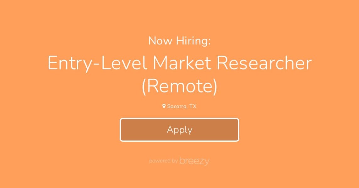 entry level market research jobs remote