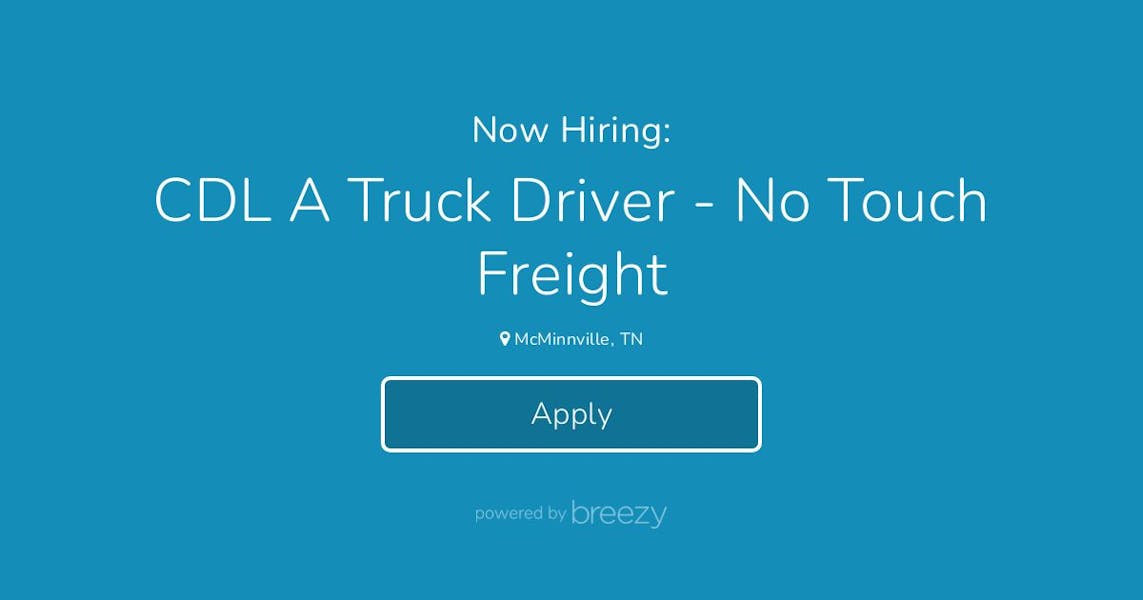 CDL A Truck Driver - No Touch Freight at Ally Venture Corp