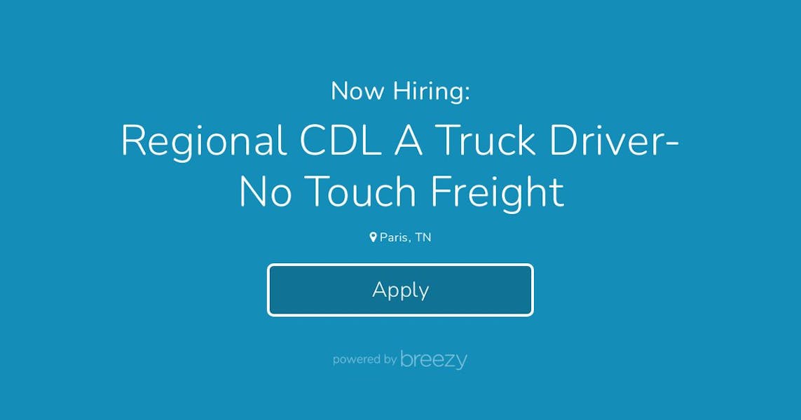 Regional CDL A Truck Driver-No Touch Freight at Ally Venture Corp