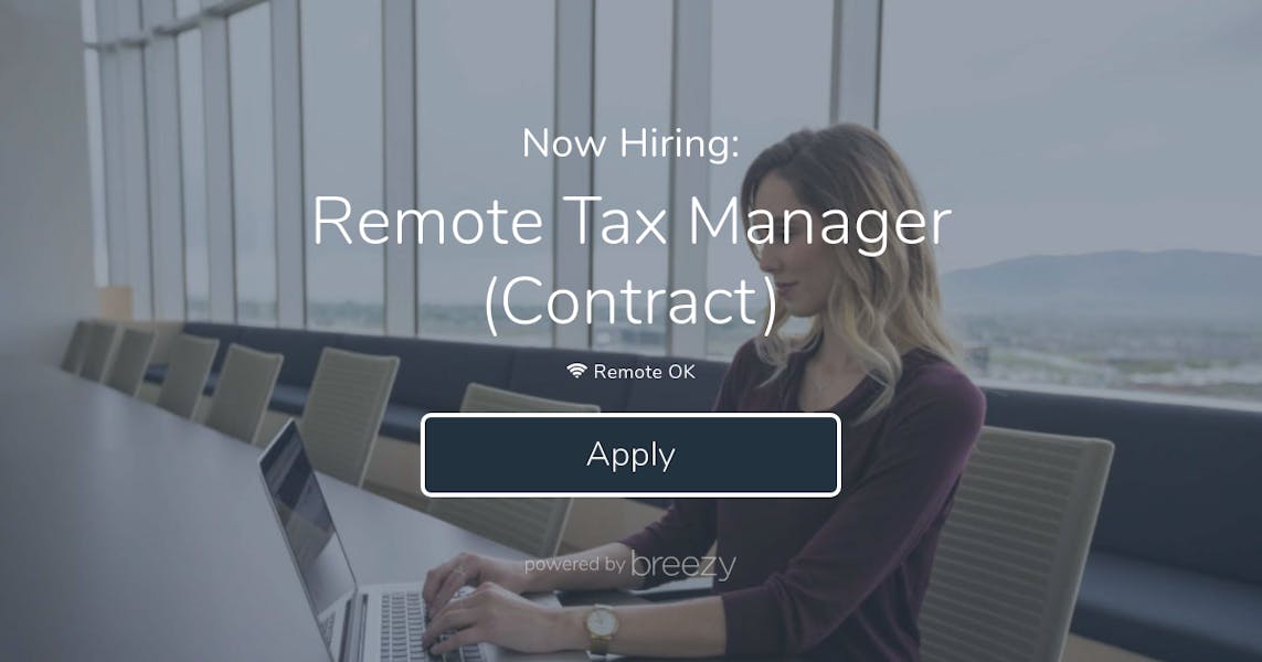 Remote Tax Manager (Contract) at Beech Valley Solutions