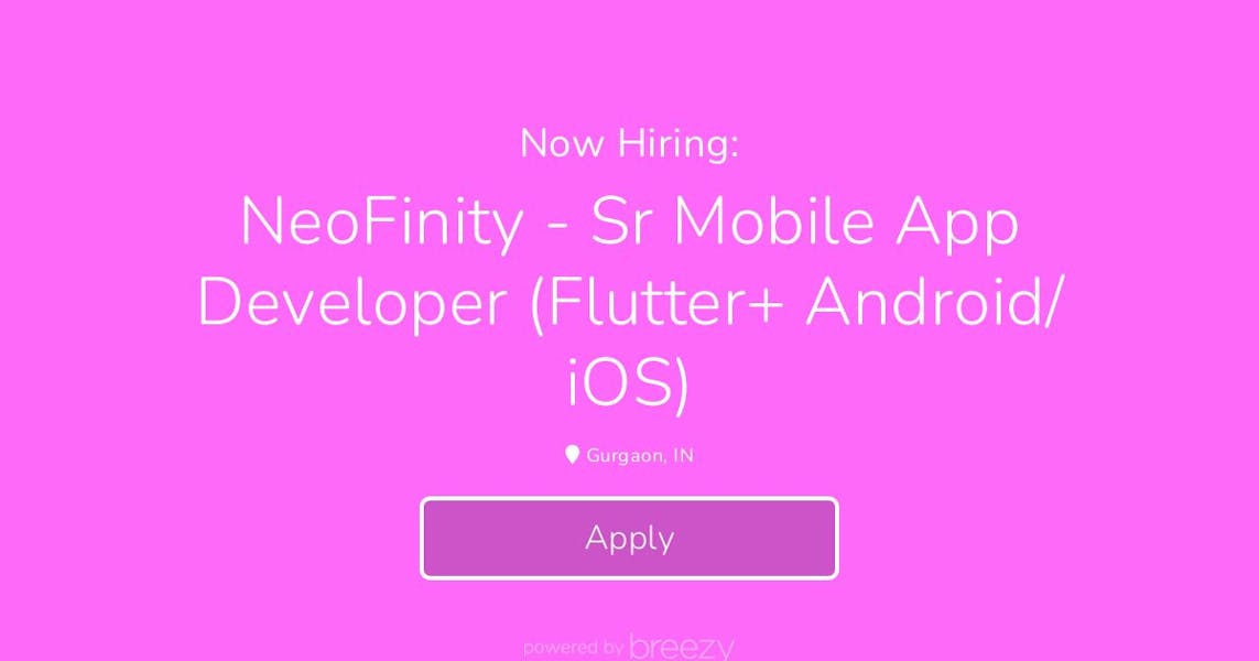 NeoFinity - Sr Mobile App Developer (Flutter+ Android/ iOS) at ...