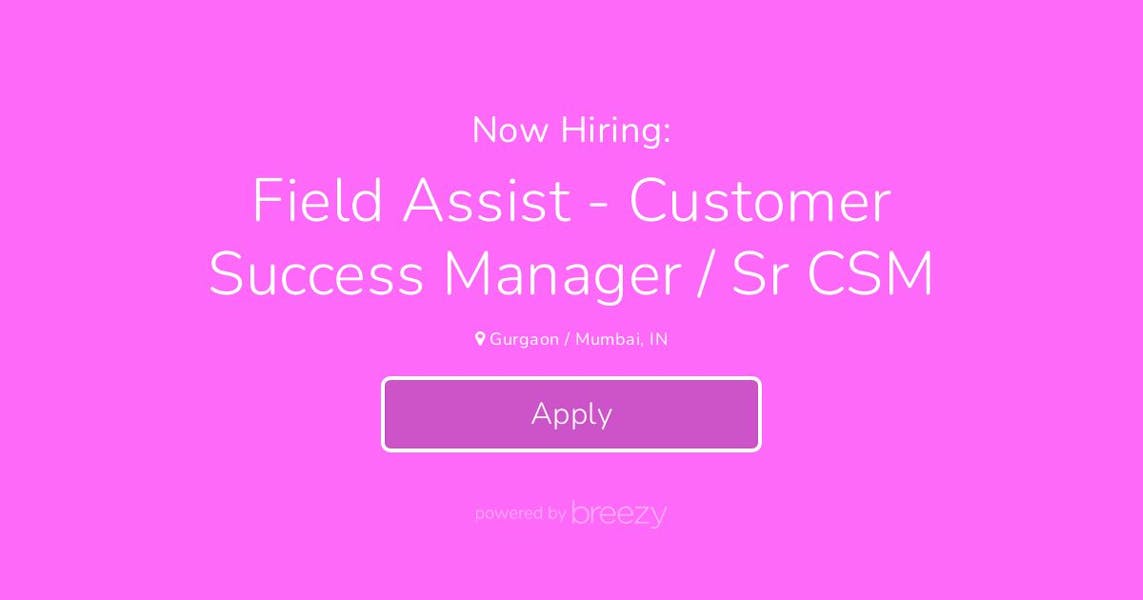 Field Assist Customer Success Manager / Sr CSM at ConsultBae India