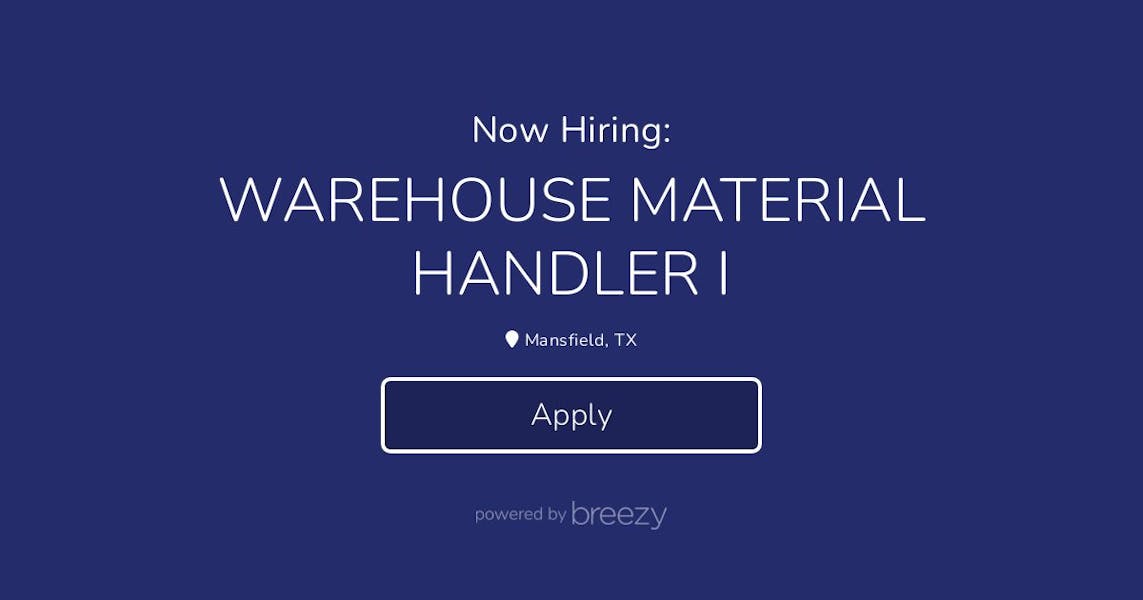 WAREHOUSE MATERIAL HANDLER I at Workforce Solutions for Tarrant County