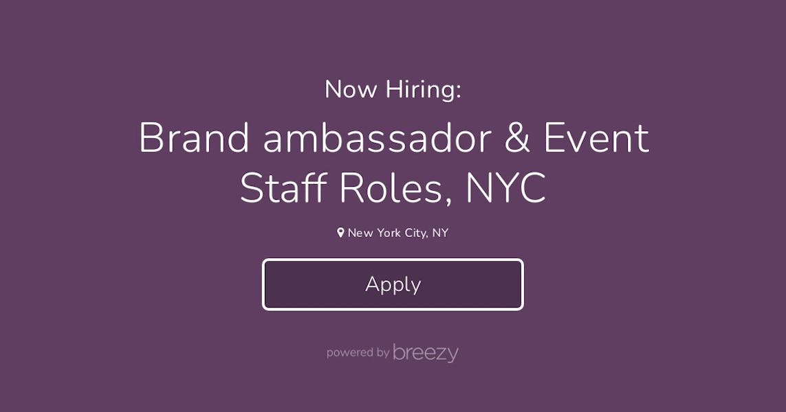 Brand ambassador & Event Staff Roles, NYC at Events