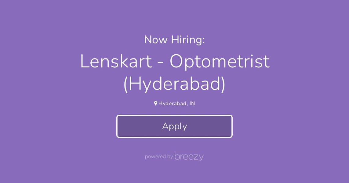 Lenskart Optometrist (Hyderabad) at Nexthire