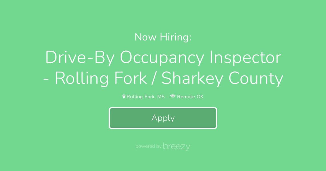 DriveBy Occupancy Inspector Rolling Fork / Sharkey County at