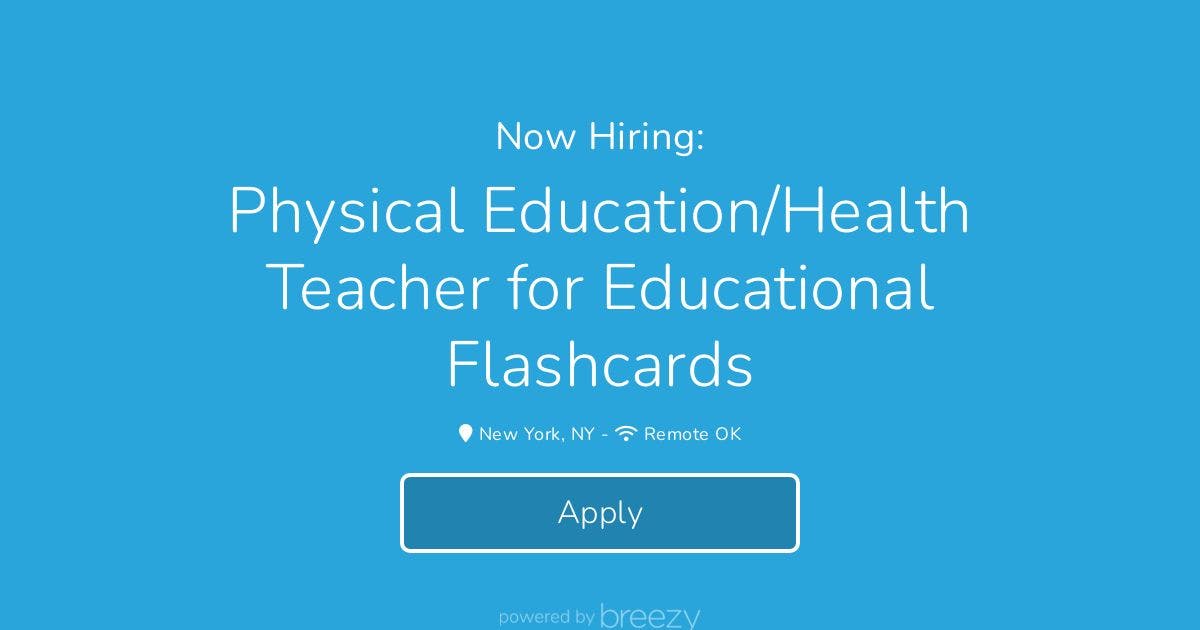 Physical Education/Health Teacher For Educational Flashcards At Brainscape