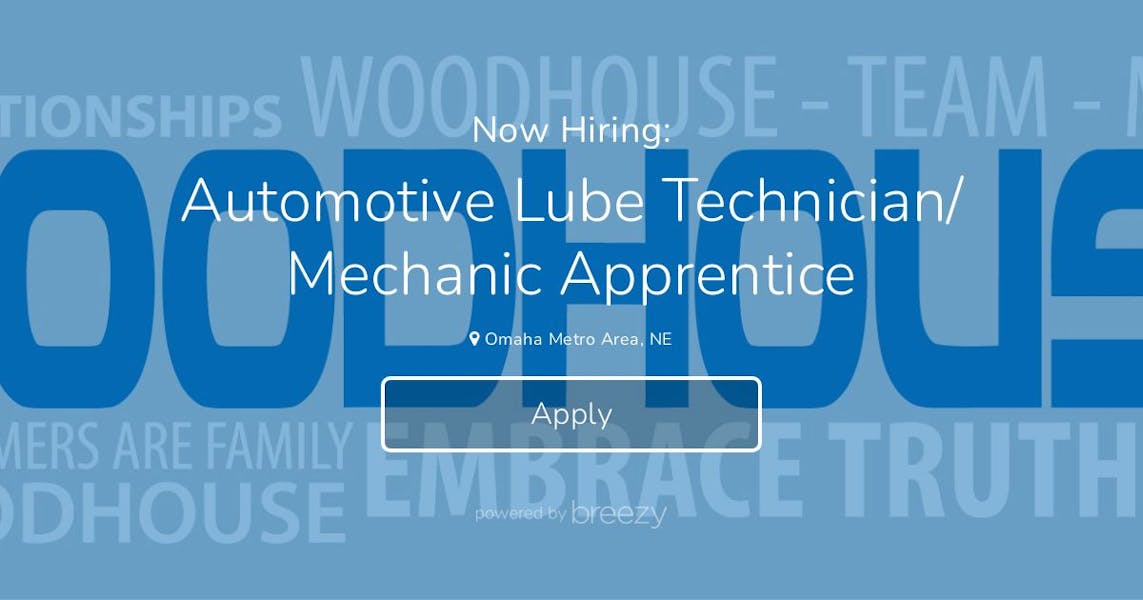 Automotive Lube Technician/ Mechanic Apprentice at Woodhouse Auto Family