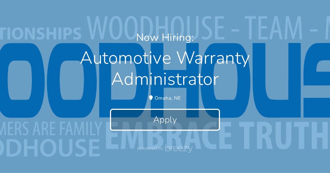 Automotive Warranty Administrator at Woodhouse Auto Family