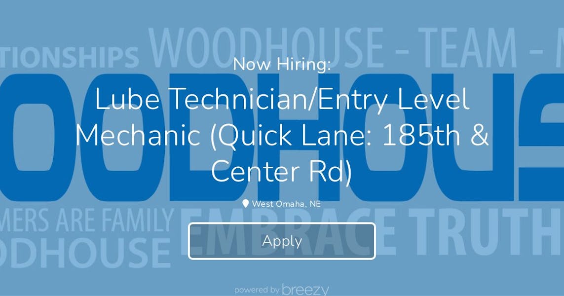 Lube Technician/Entry Level Mechanic (Quick Lane 185th & Center Rd) at