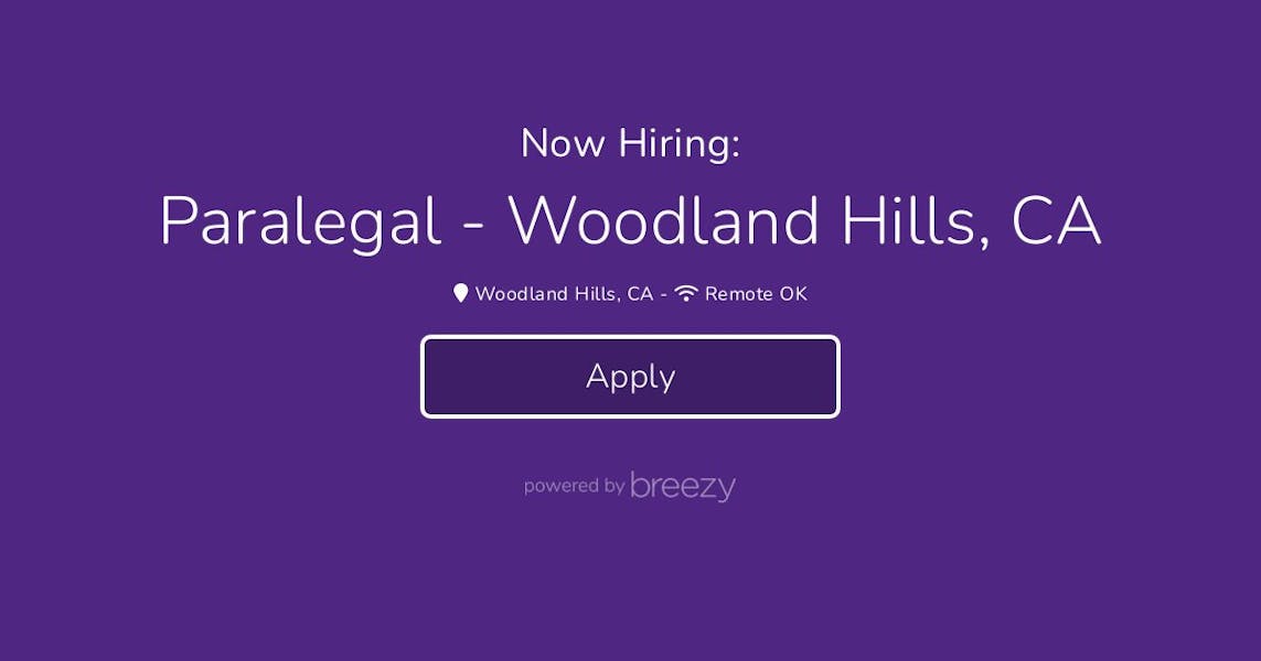 Paralegal Woodland Hills, CA at Kaufman & Ryan