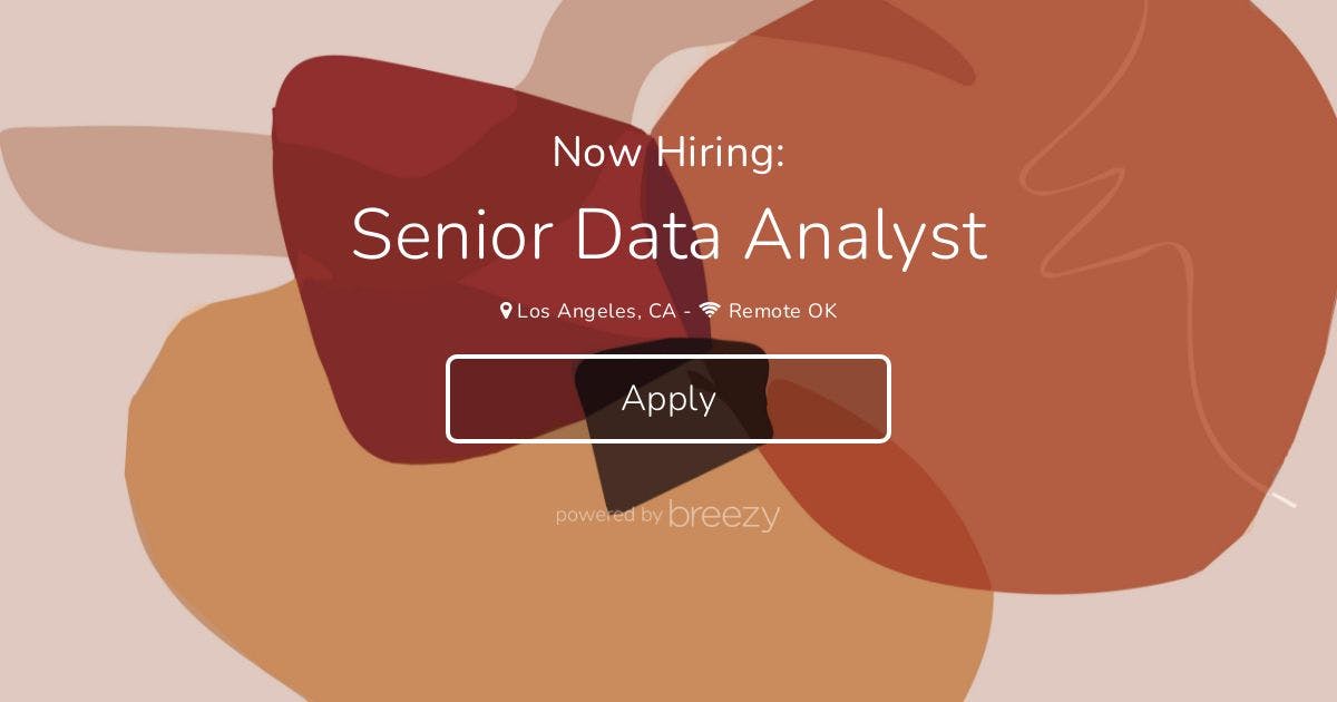 Senior Data Analyst At Vegamour