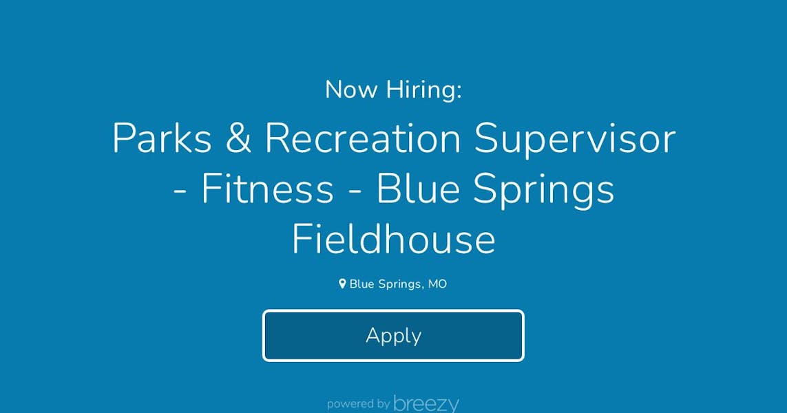 Parks & Recreation Supervisor Fitness Blue Springs Fieldhouse at
