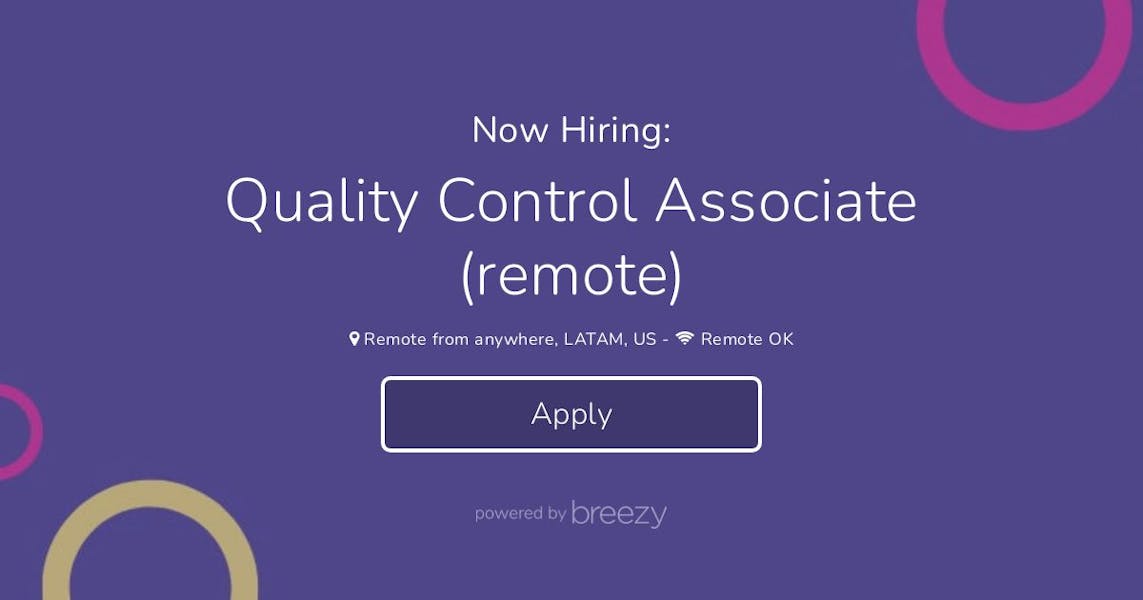 Quality Control Associate (remote) at kea