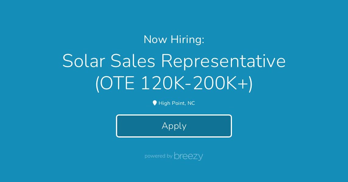 Solar Sales Representative (OTE 120K200K+) at Blue Raven Solar
