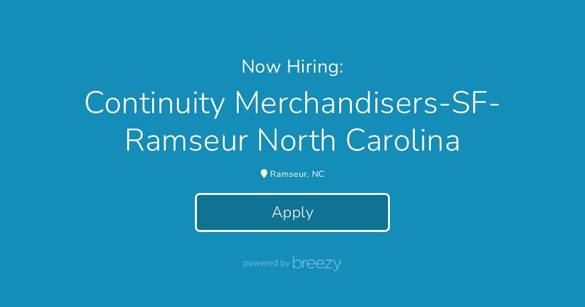 Continuity Merchandisers-SF- Ramseur North Carolina at SRS Merchandising