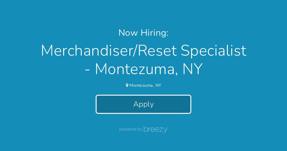 Merchandiser/Reset Specialist Montezuma, NY at SRS Merchandising