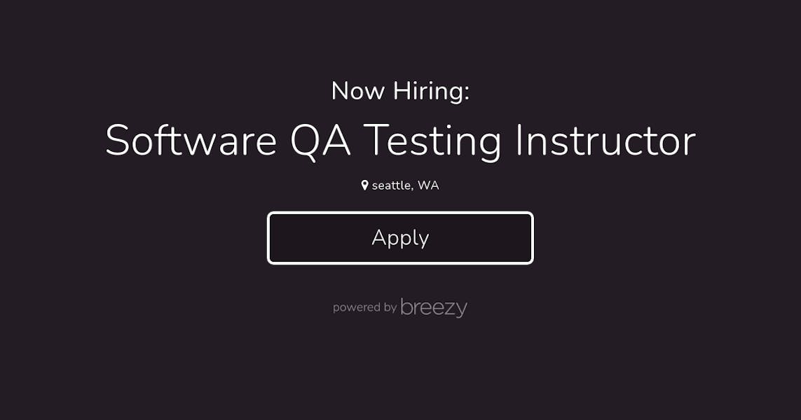 Software Qa Testing Instructor At Coding Dojo