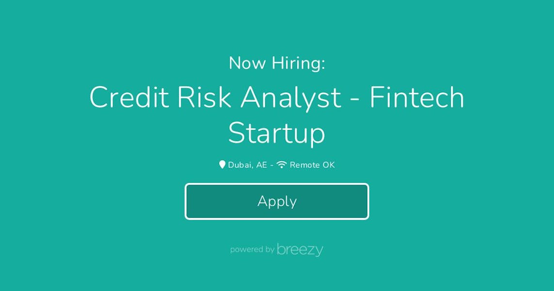 Credit Risk Analyst - Fintech Startup at erad