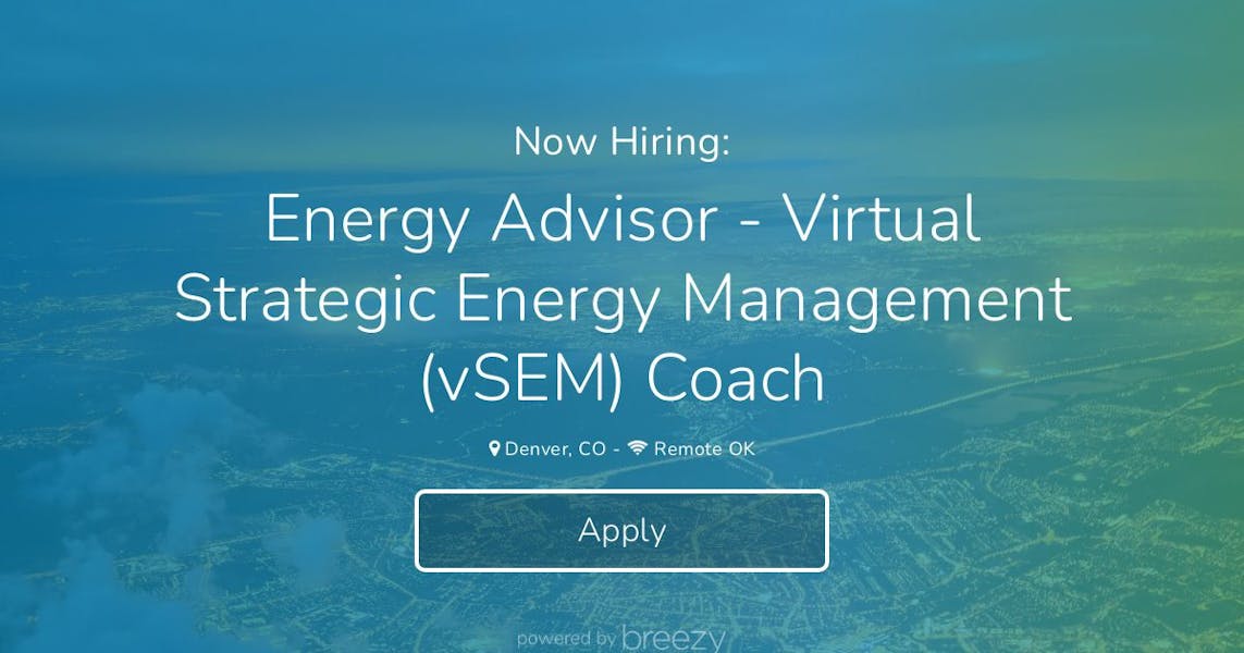 Energy Advisor Virtual Strategic Energy Management (vSEM) Coach at