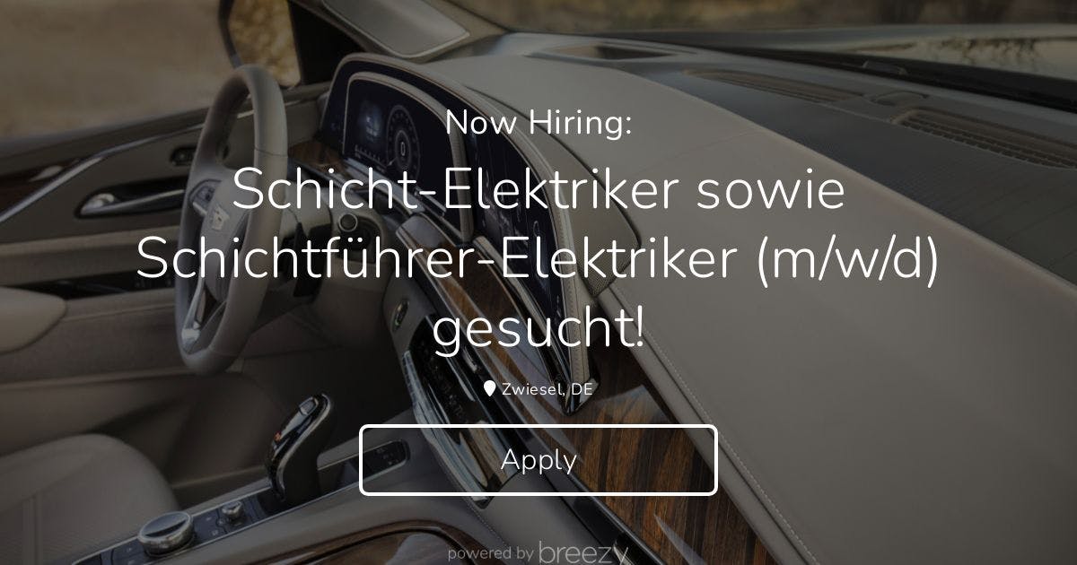 Schicht-Elektriker Sowie Schichtführer-Elektriker (m/w/d) Gesucht! At ...