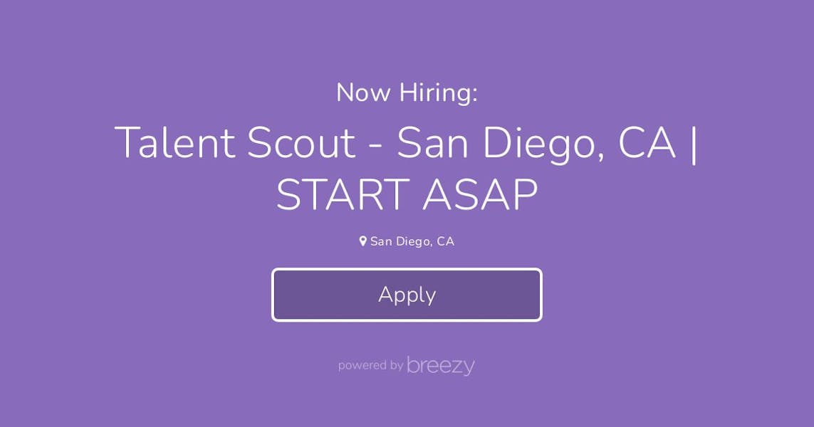 Talent scout san diego ca start asap at array corp