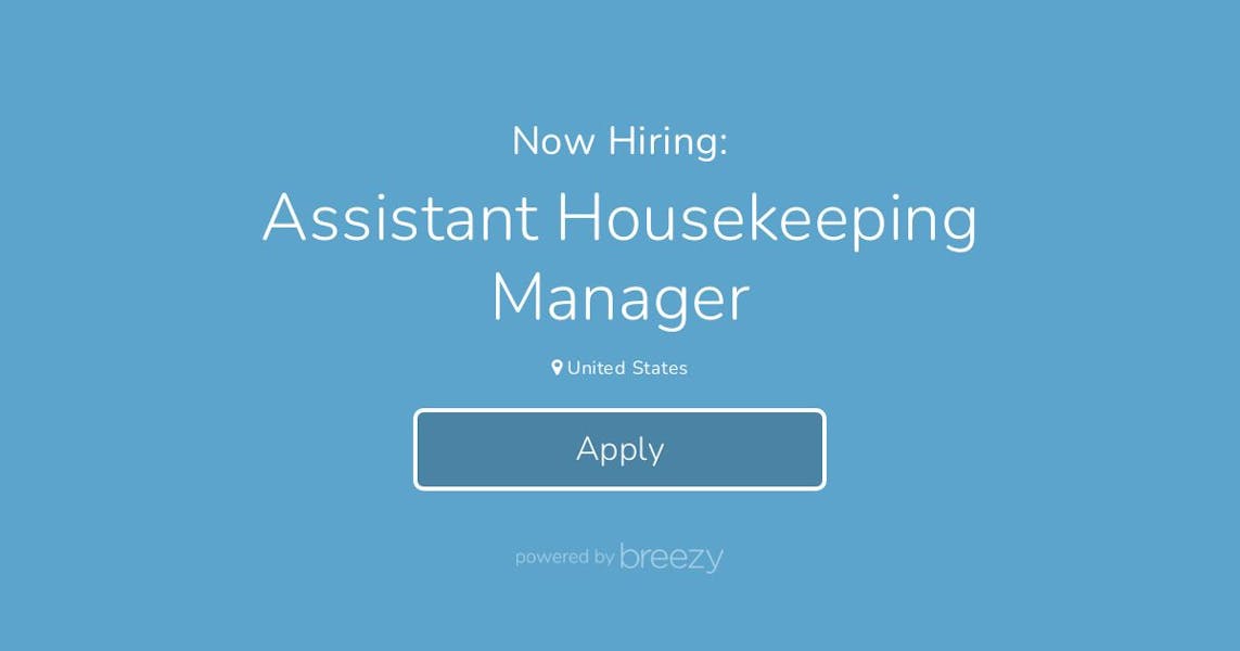 Assistant Housekeeping Manager at Blue Sky Hospitality Solutions