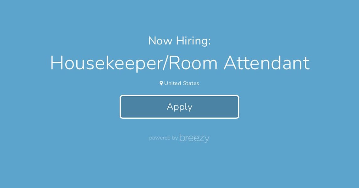 Housekeeper/Room Attendant at Blue Sky Hospitality Solutions