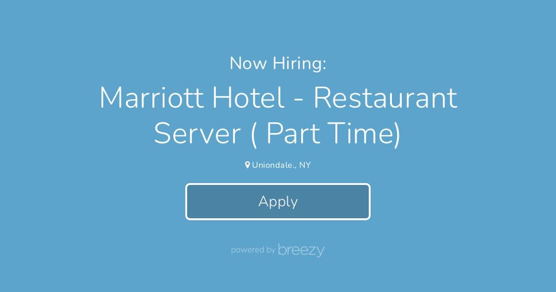 Marriott Hotel Restaurant Server ( Part Time) at Blue Sky Hospitality