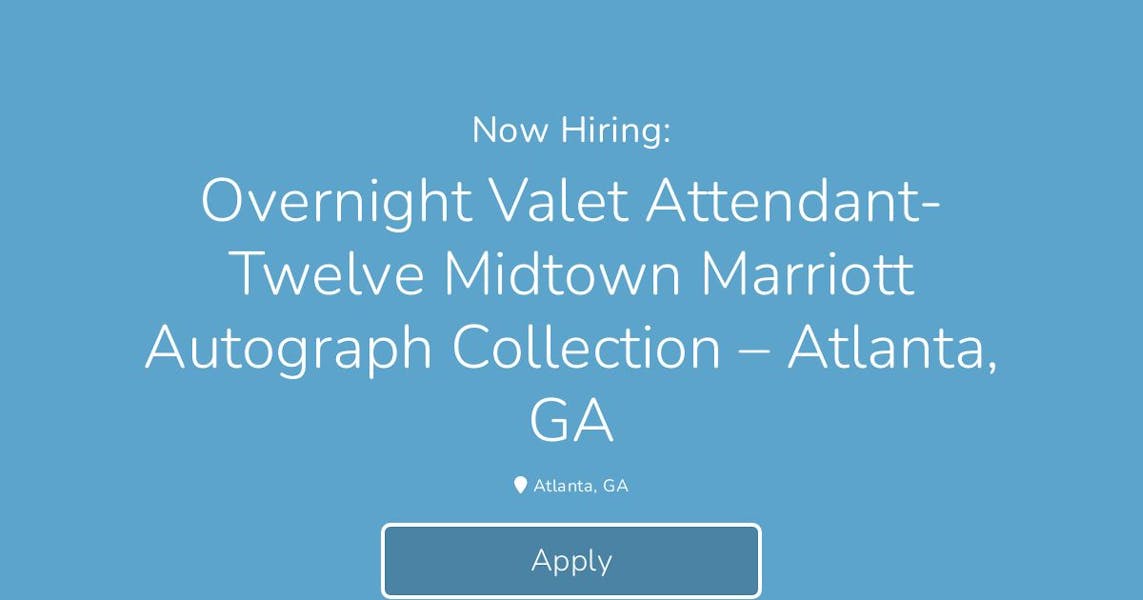 Overnight Valet Attendant-Twelve Midtown Marriott Autograph Collection ...