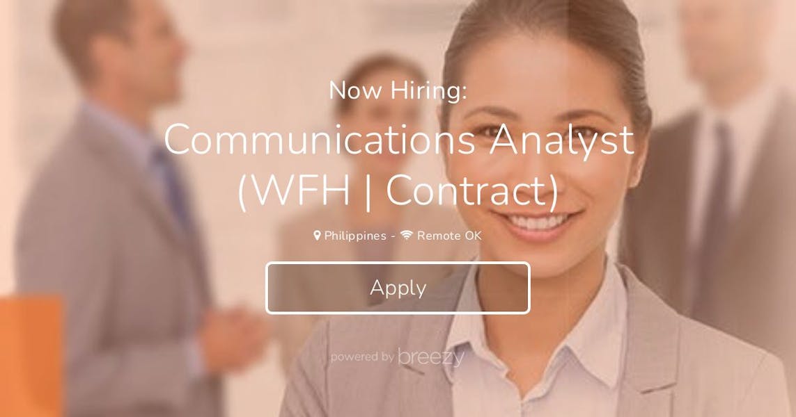 Communications Analyst (WFH Contract) at Sourcefit