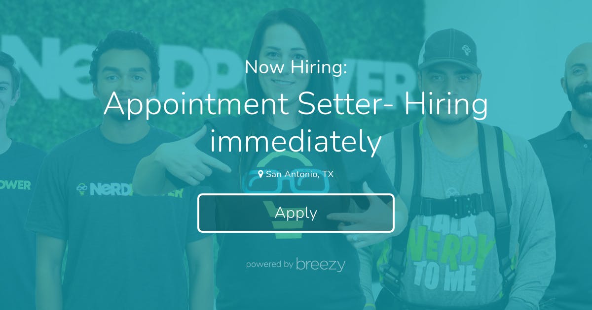 Appointment Setter Hiring Immediately At Nerd Power   Social Position 506c47b0fd4c 