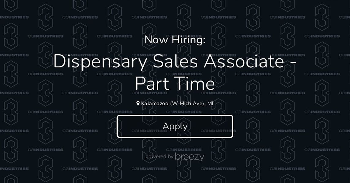 Dispensary Sales Associate Part Time at C3 Industries
