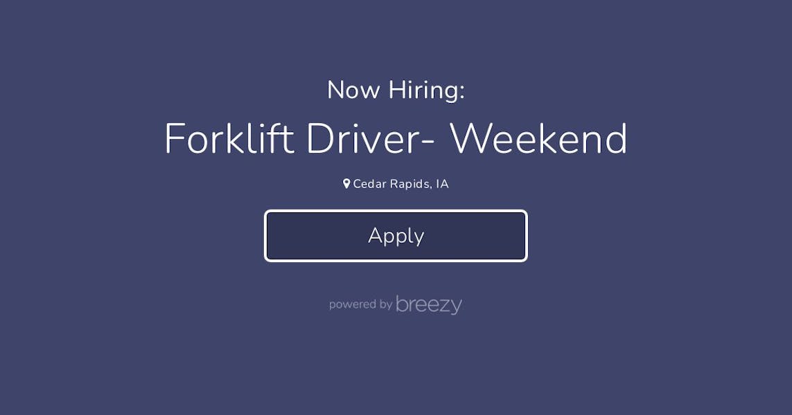 Forklift Driver Weekend at Terzo Enterprises