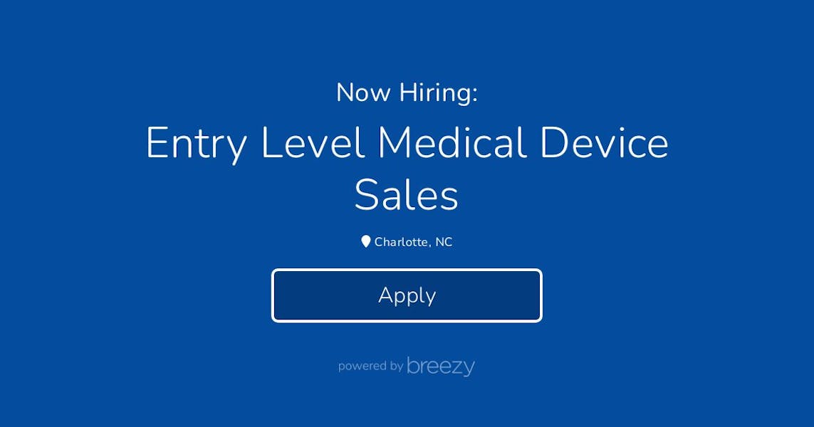 Entry Level Medical Device Sales at 8&9 Consulting