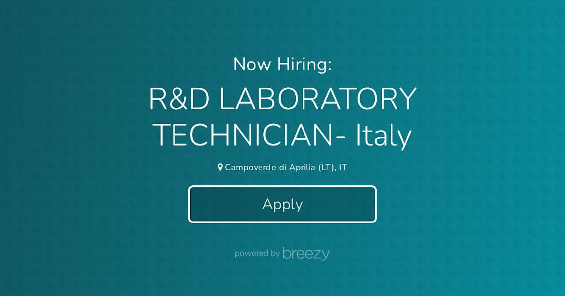 R&D LABORATORY TECHNICIAN Italy at Recordati Group