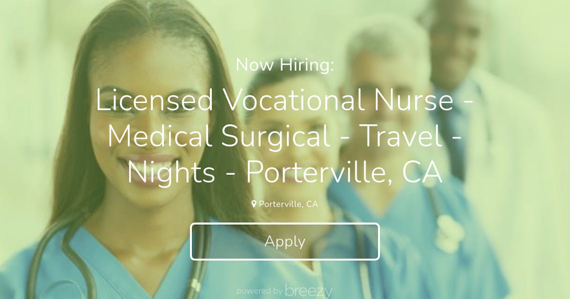 Licensed Vocational Nurse Medical Surgical Travel