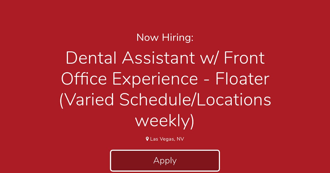 Dental Assistant W Front Office Experience Floater Varied