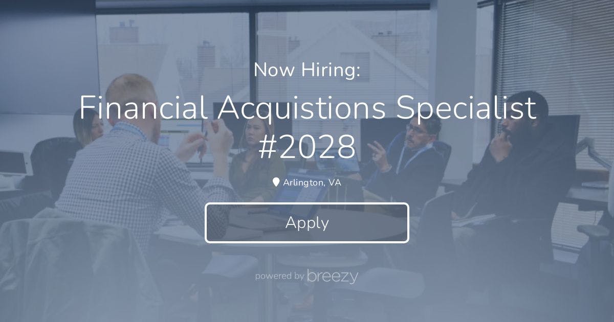 Financial Acquistions Specialist #2028 At Aeyon