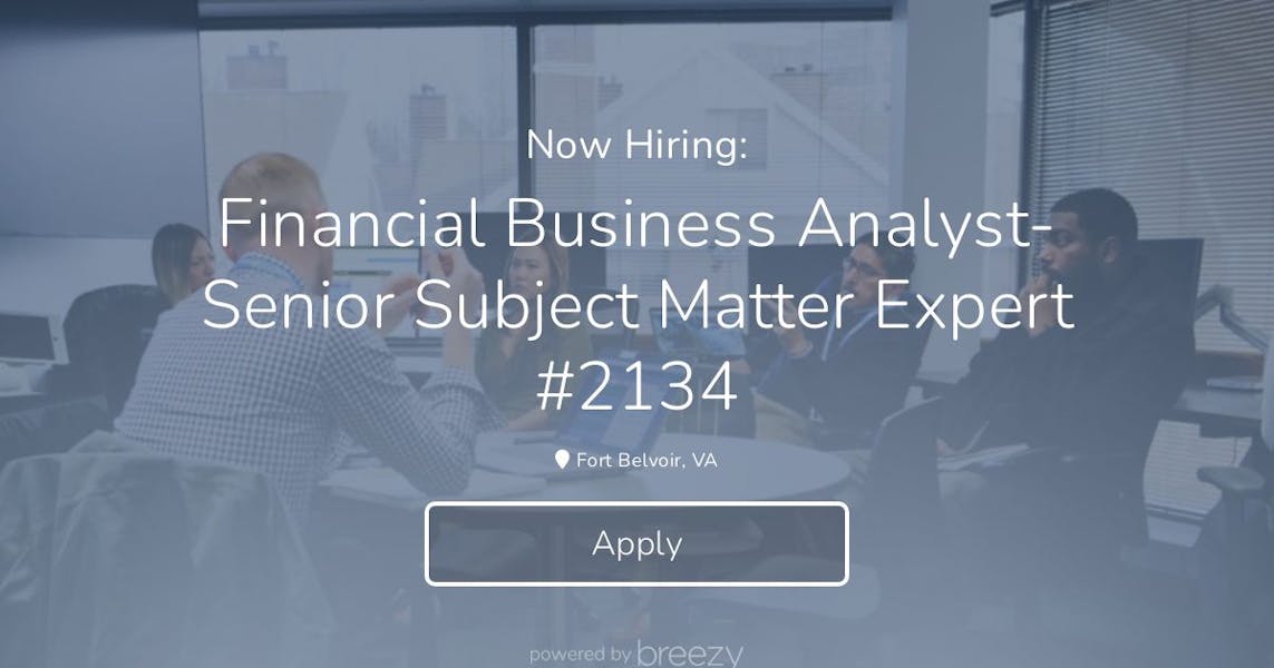 Financial Business Analyst- Senior Subject Matter Expert #2134 at Aeyon