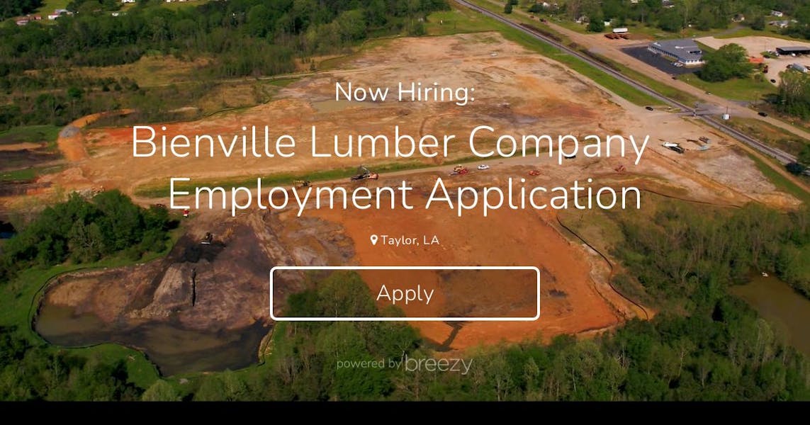 Bienville Lumber Company Employment Application at Bienville Lumber
